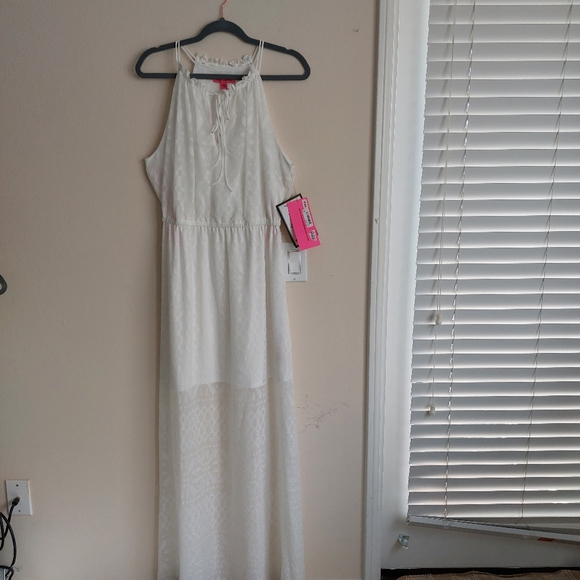 BETSEY JOHNSON BLOUSON WHITE MAXI DRESS NWT! - Picture 14 of 14